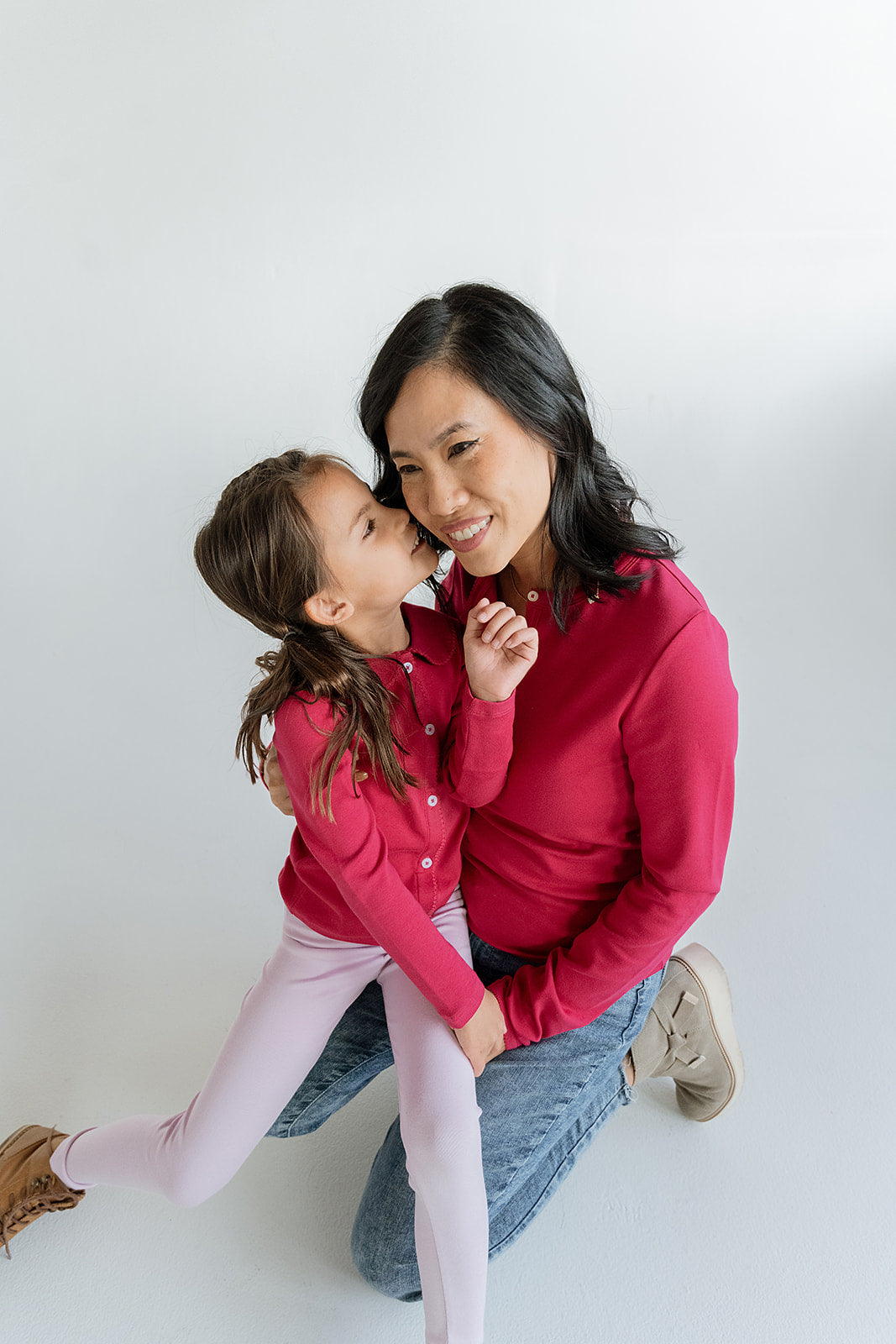 Women's Long Sleeve Henley | Berry