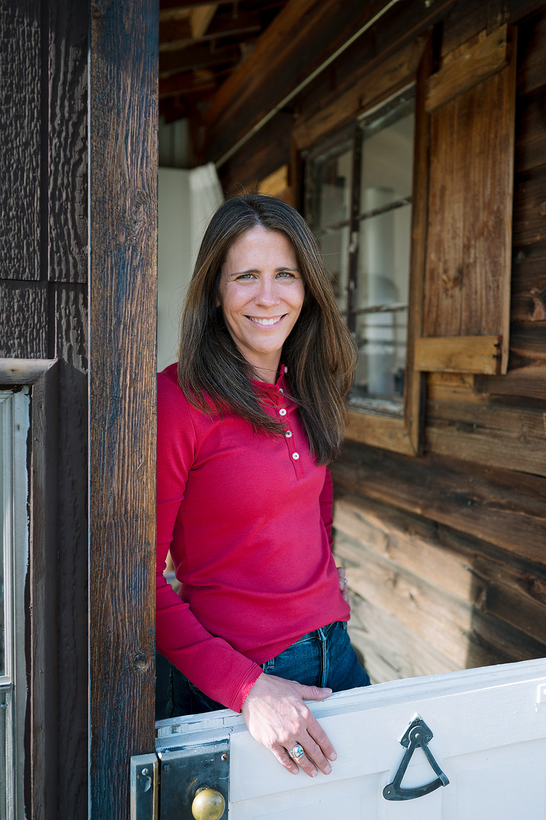 Women's Long Sleeve Henley | Berry