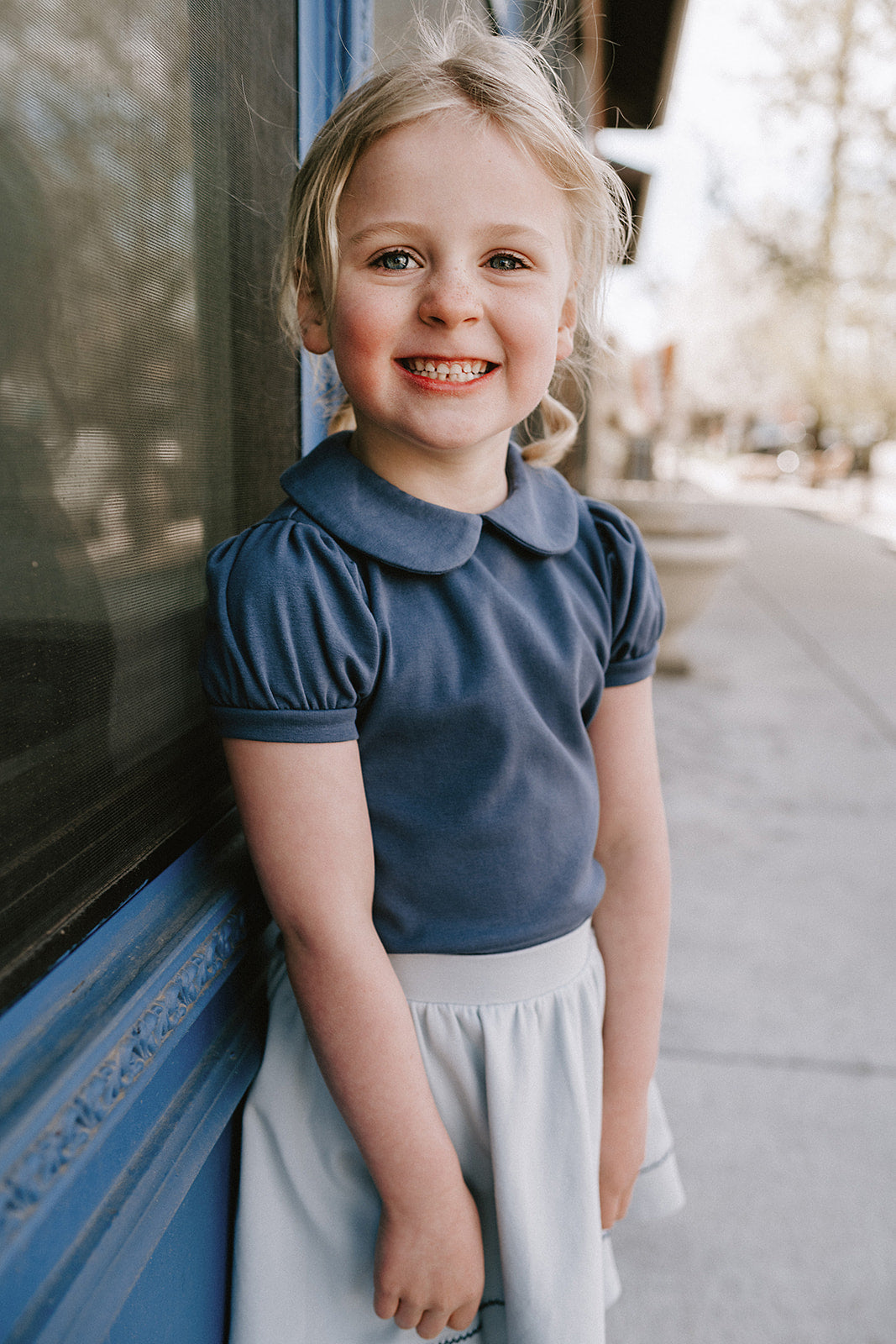 Peter Pan Collar Tee in Midnight