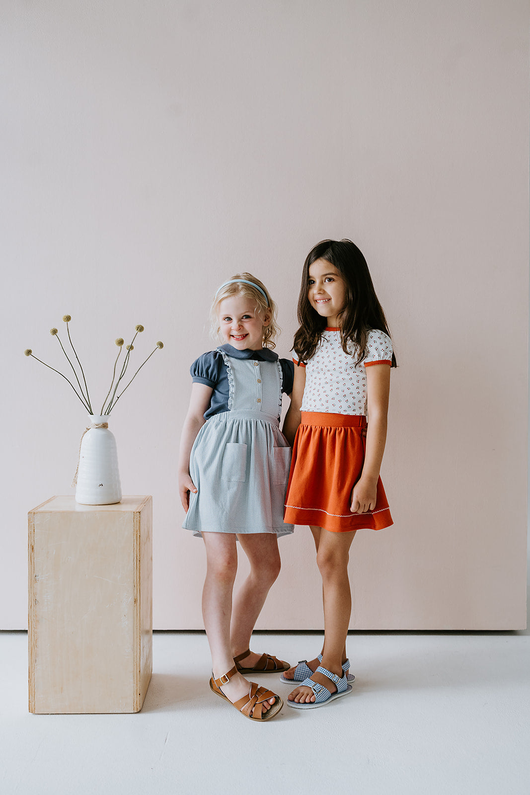Ruffle Pinafore in Gingham Pattern