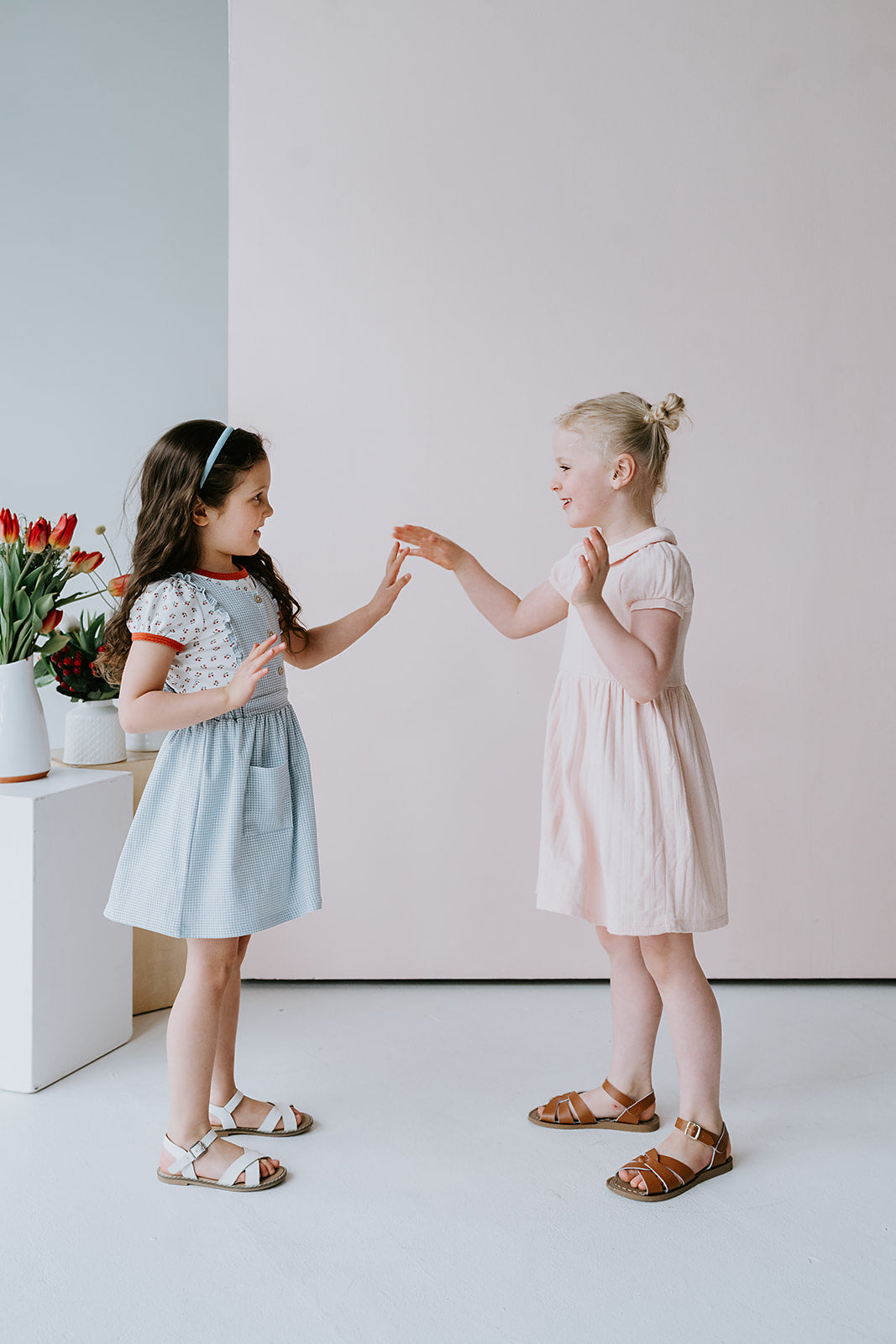 Ruffle Pinafore in Gingham Pattern