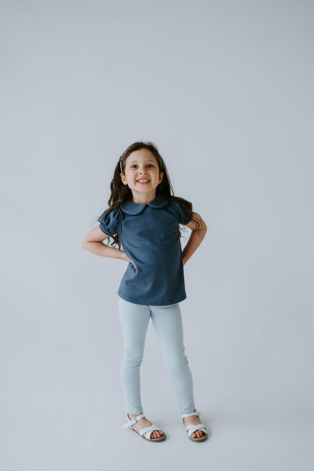 Peter Pan Collar Tee in Midnight