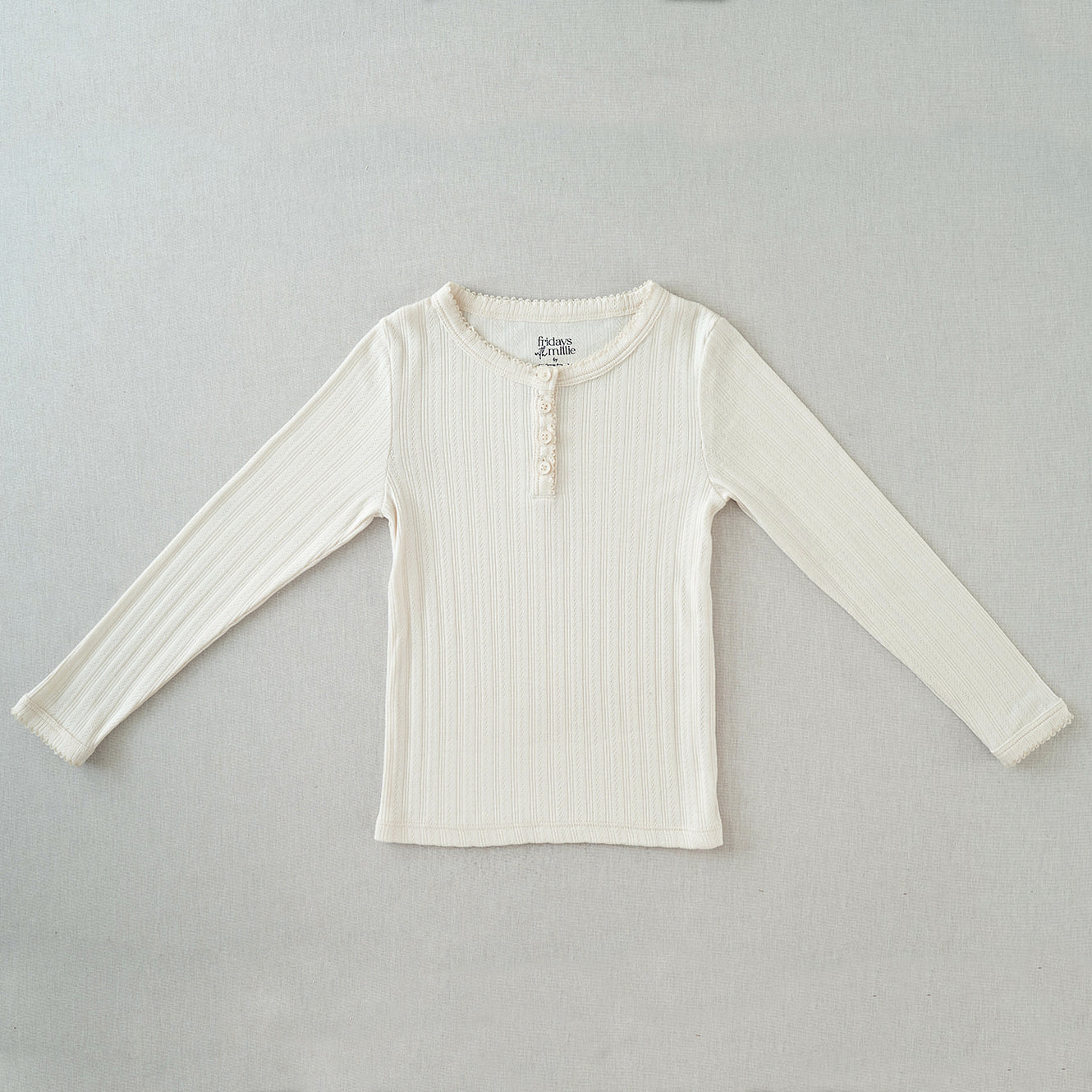 Long Sleeve Henley | Pearl Pointelle