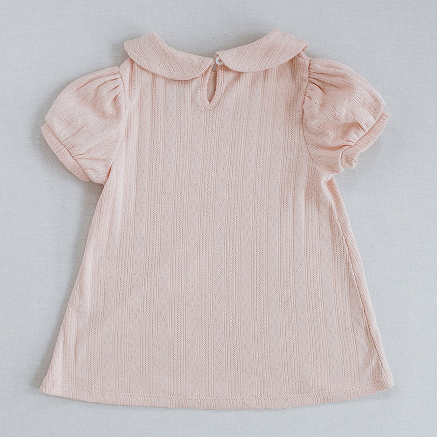 Peter Pan Collar Tee in Tulip Pink Pointelle
