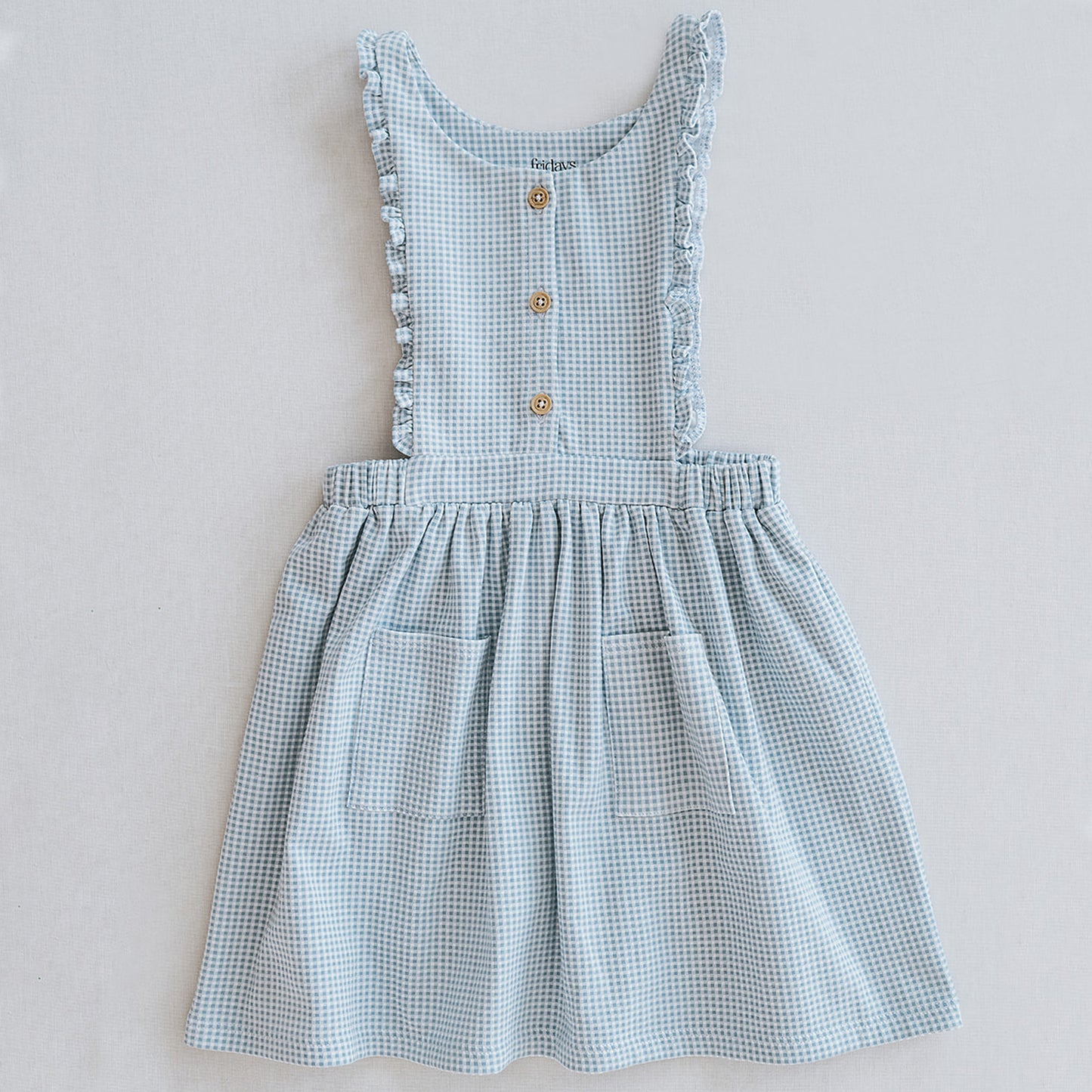 Ruffle Pinafore in Gingham Pattern