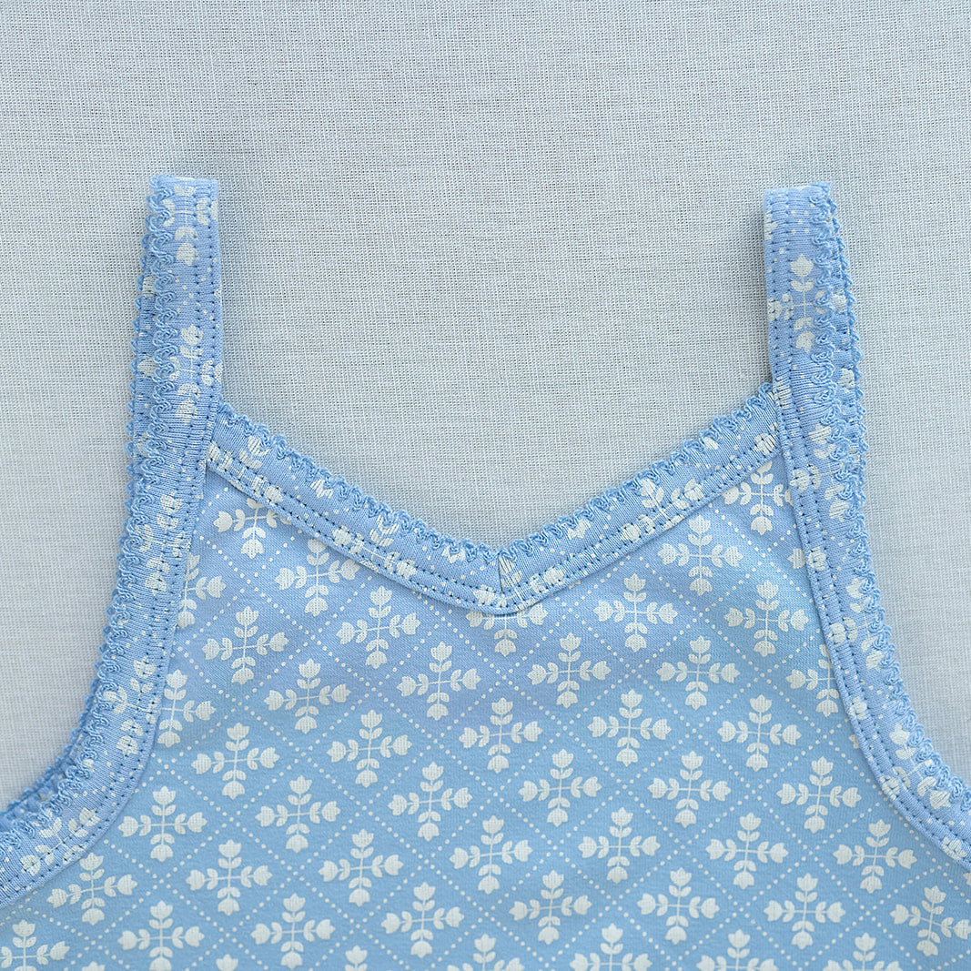 V-Neck Cami | Folk Floral Embroidery