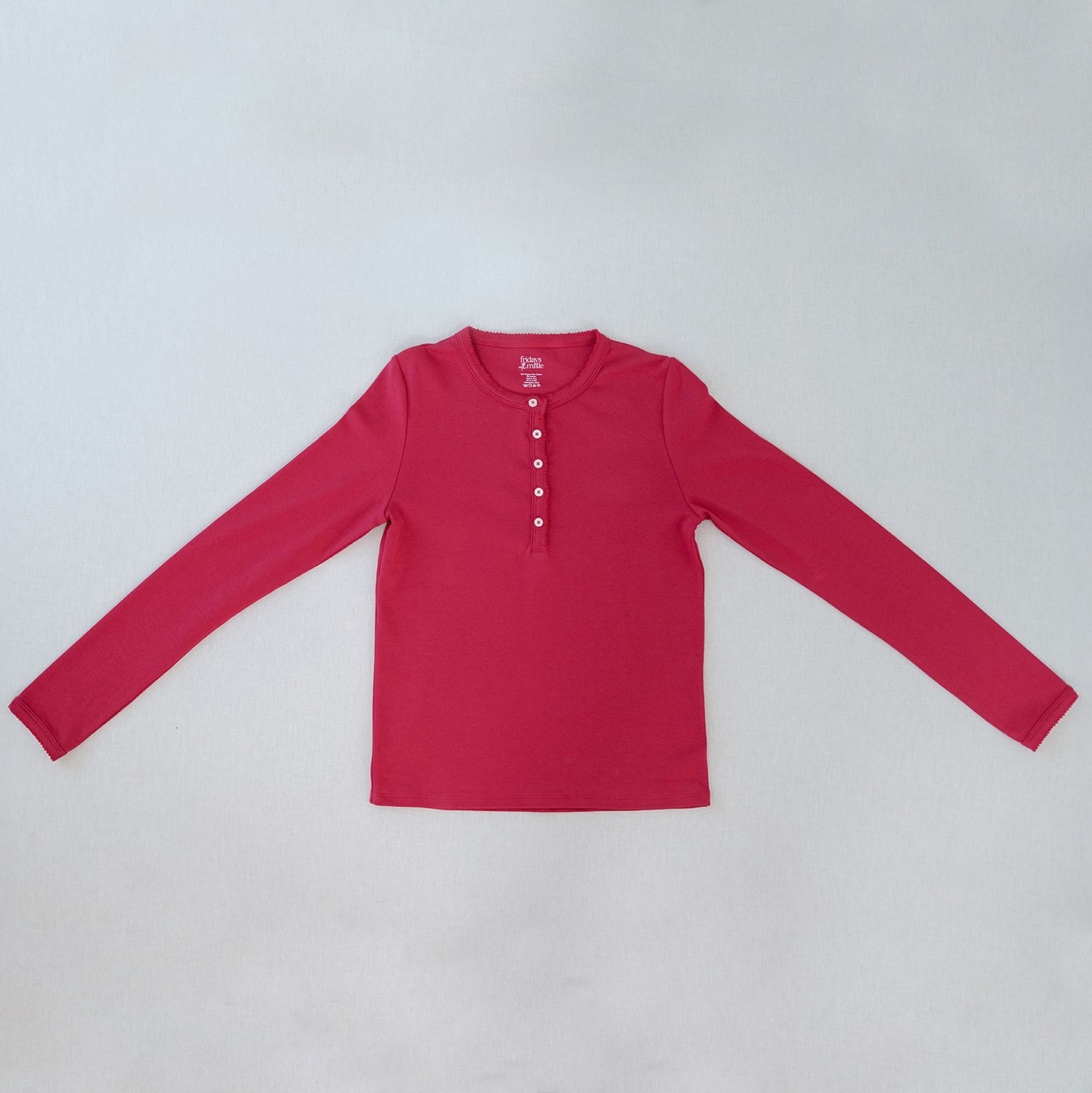 Women's Long Sleeve Henley | Berry
