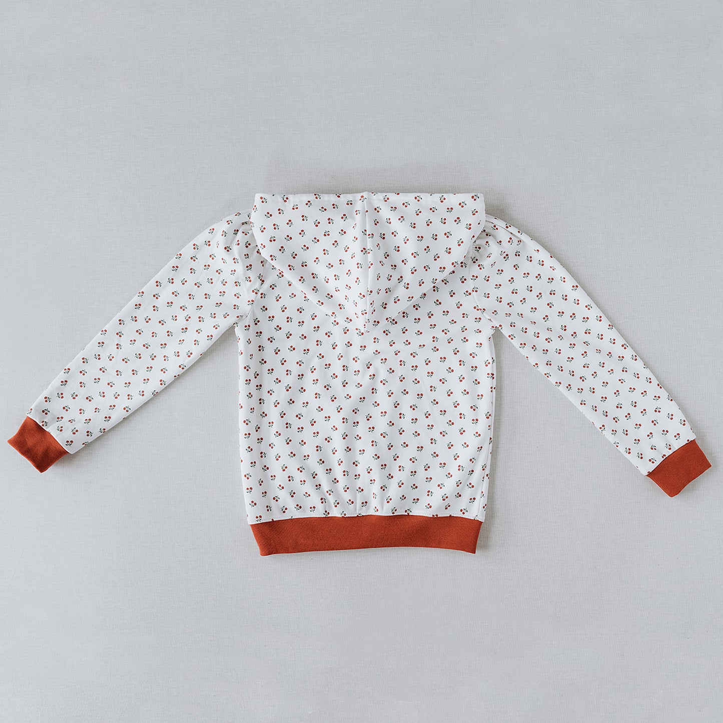 Zip-Up Hoodie in Cherry Pattern