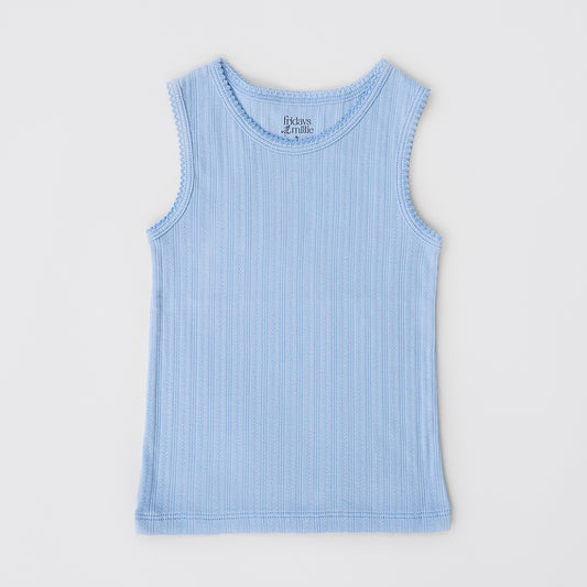 Front Porch Tank | Cornflower Blue Pointelle