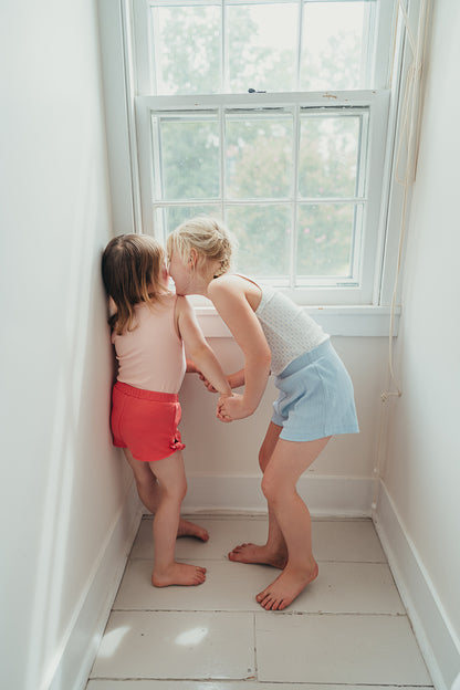 Everyday Shorts | Cornflower Blue Pointelle