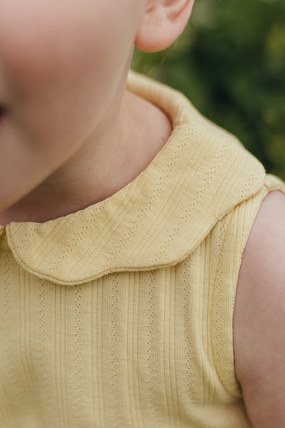 Scallop Collared Dress | Sunshine Pointelle