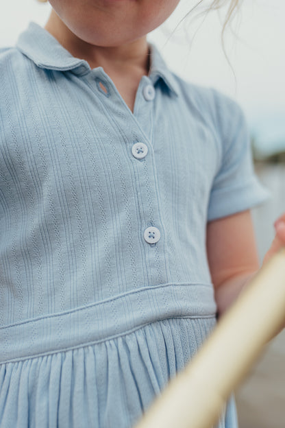 Wren Dress | Cornflower Blue Pointelle