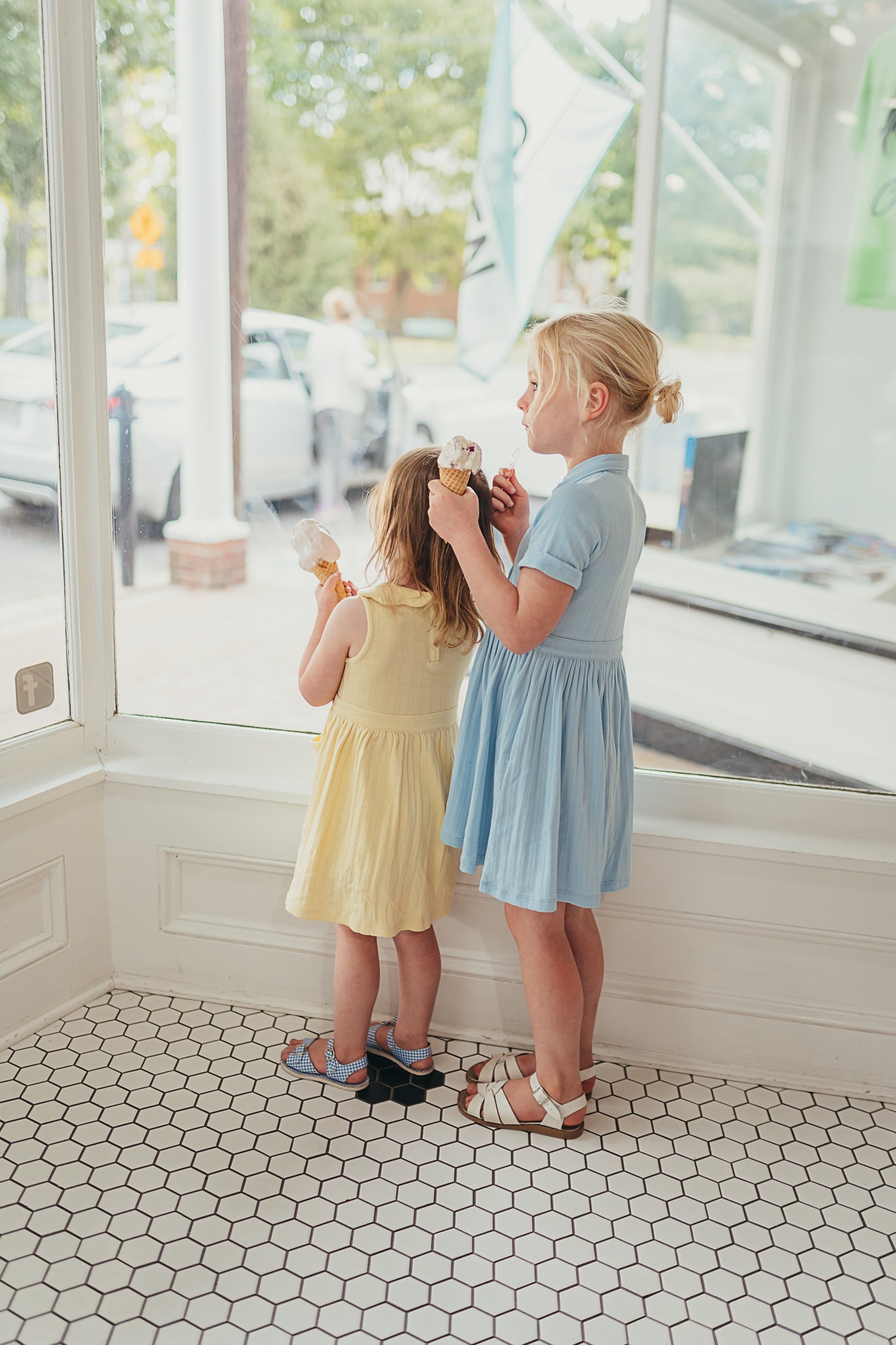Wren Dress | Cornflower Blue Pointelle