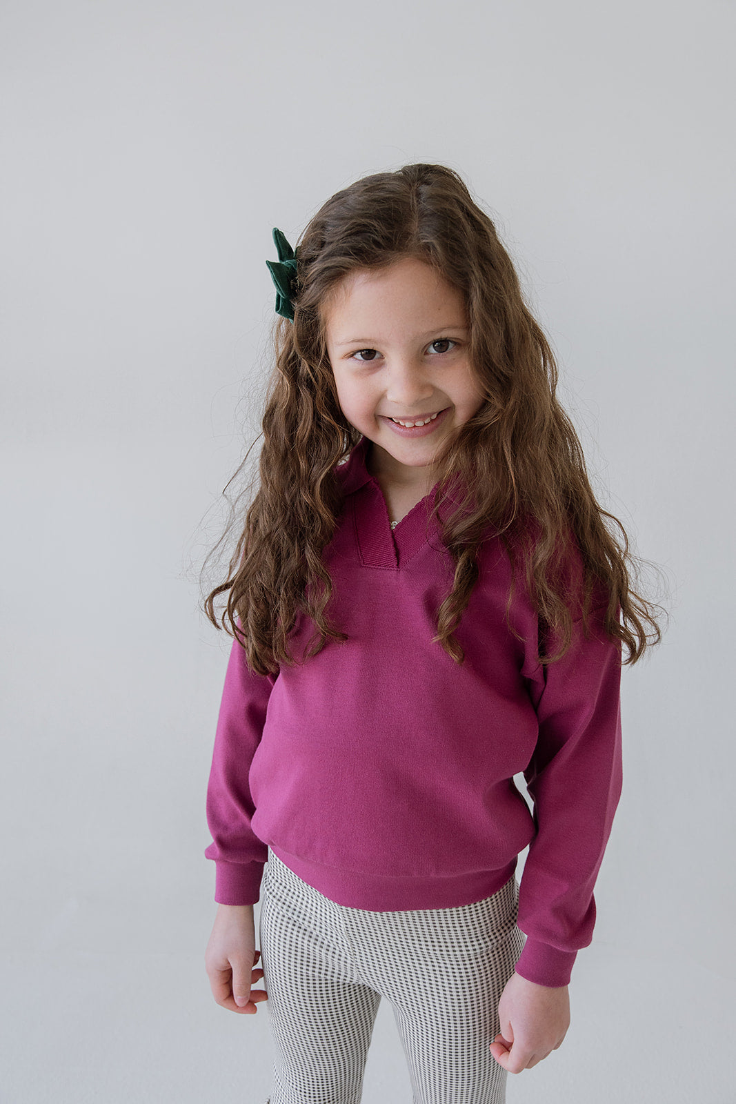Scallop Collared Pullover | Raspberry