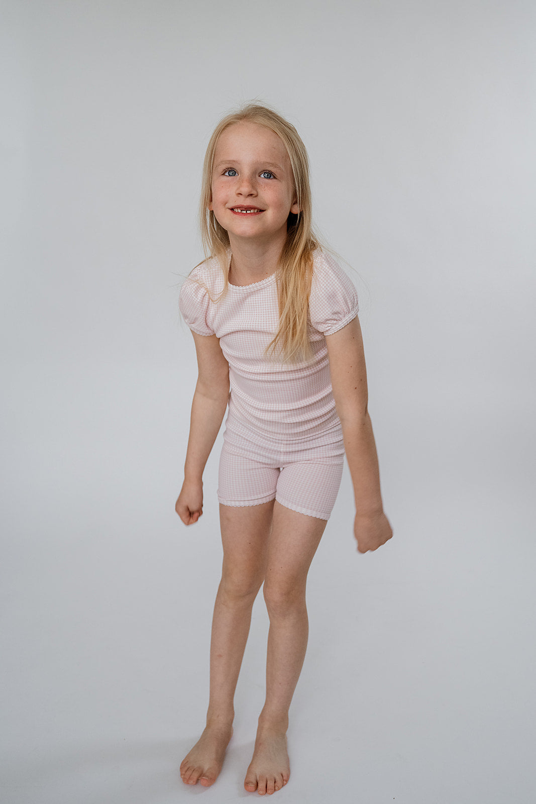 Cartwheel Shorts | Strawberry Cream Gingham