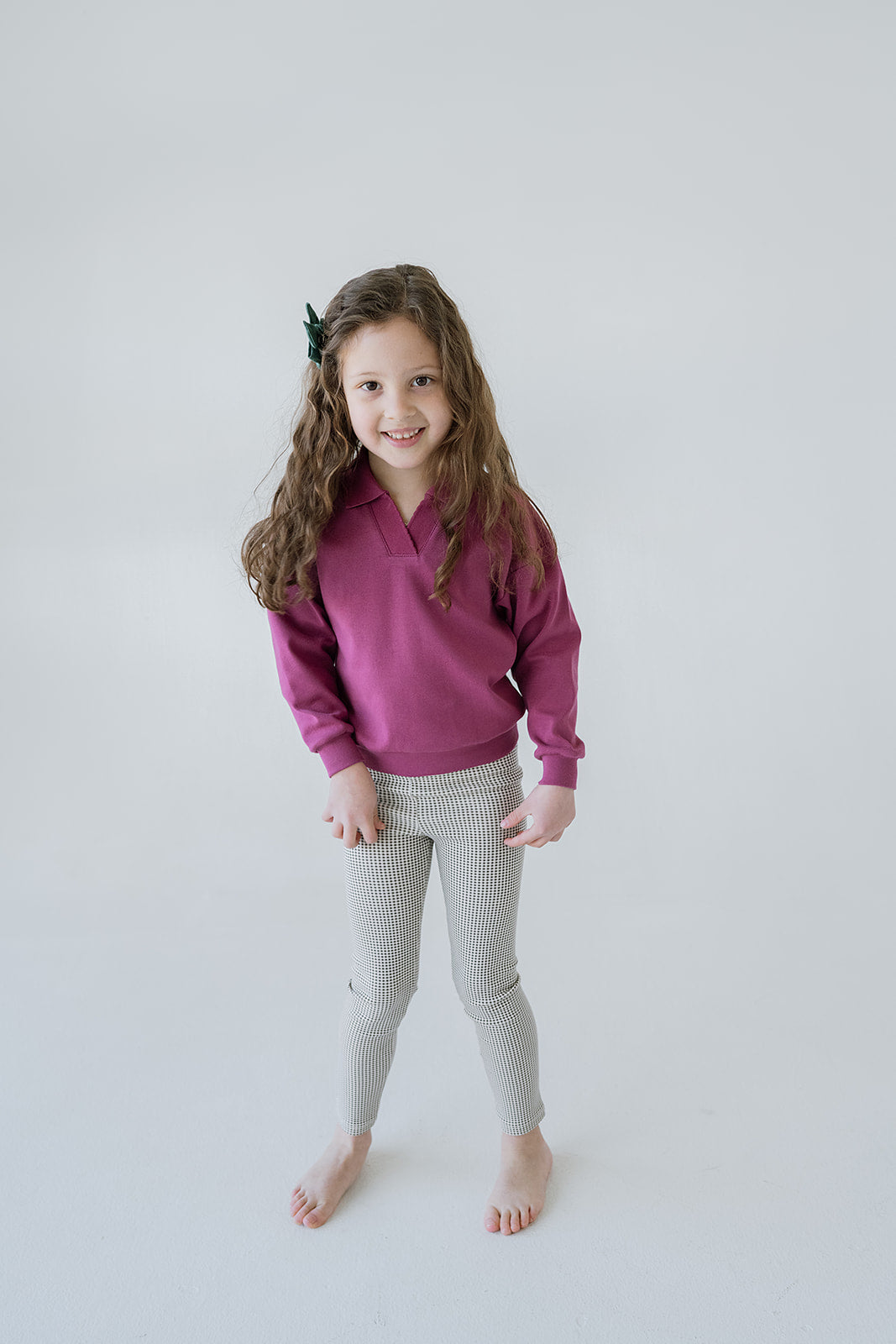 Scallop Collared Pullover | Raspberry
