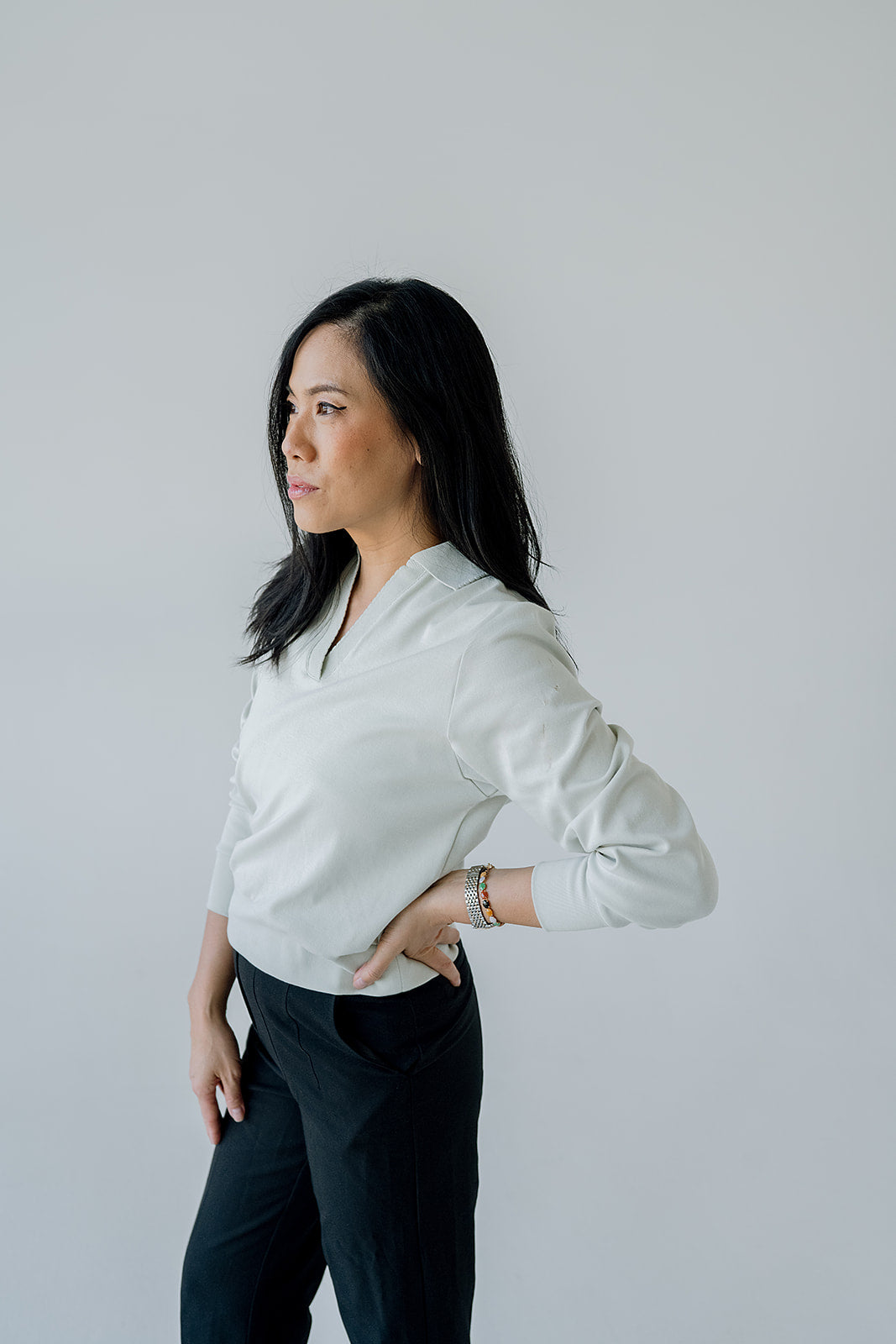 Women's Scallop Collared Pullover | Glacier
