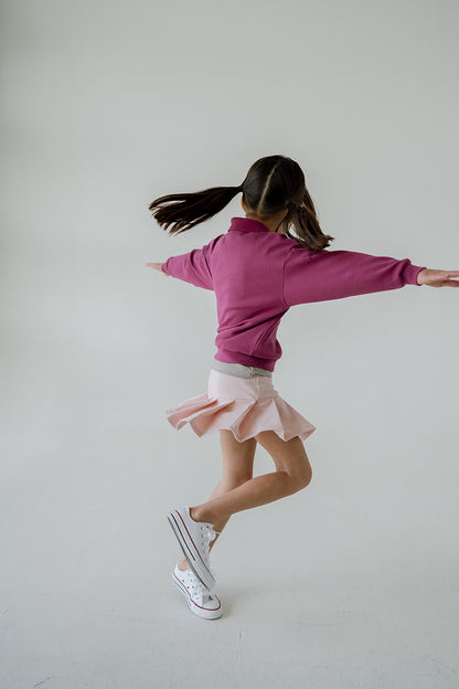 Scallop Collared Pullover | Raspberry