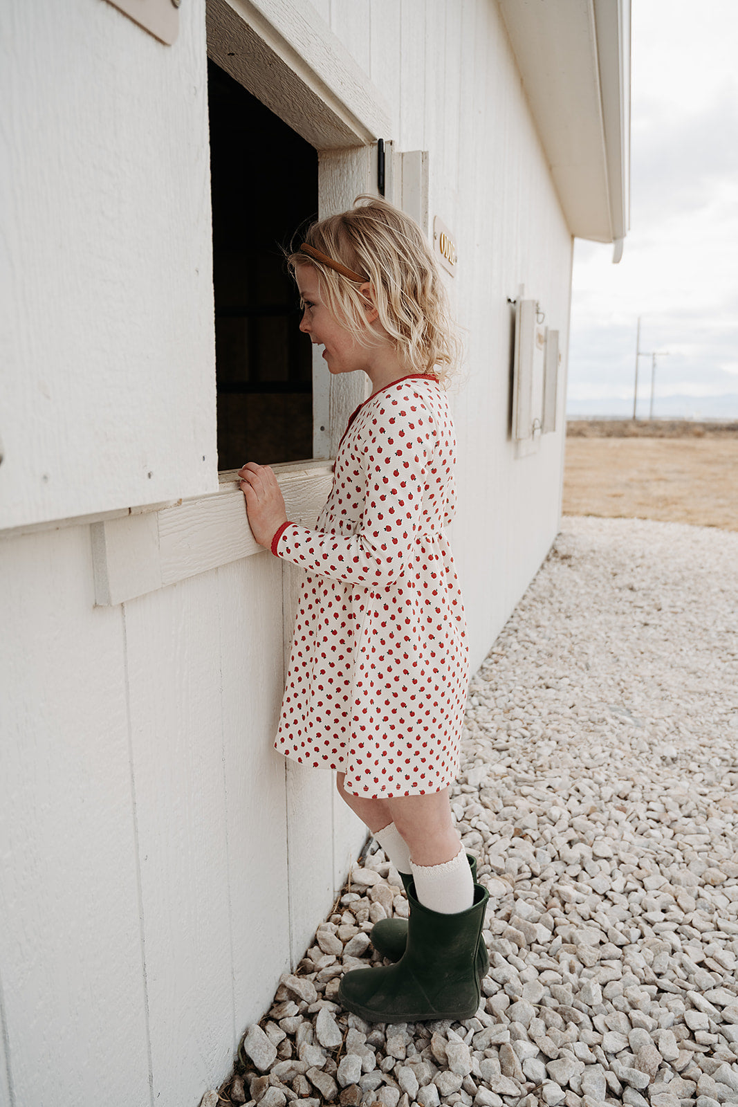 Waffle Henley Dress | Apple Orchard