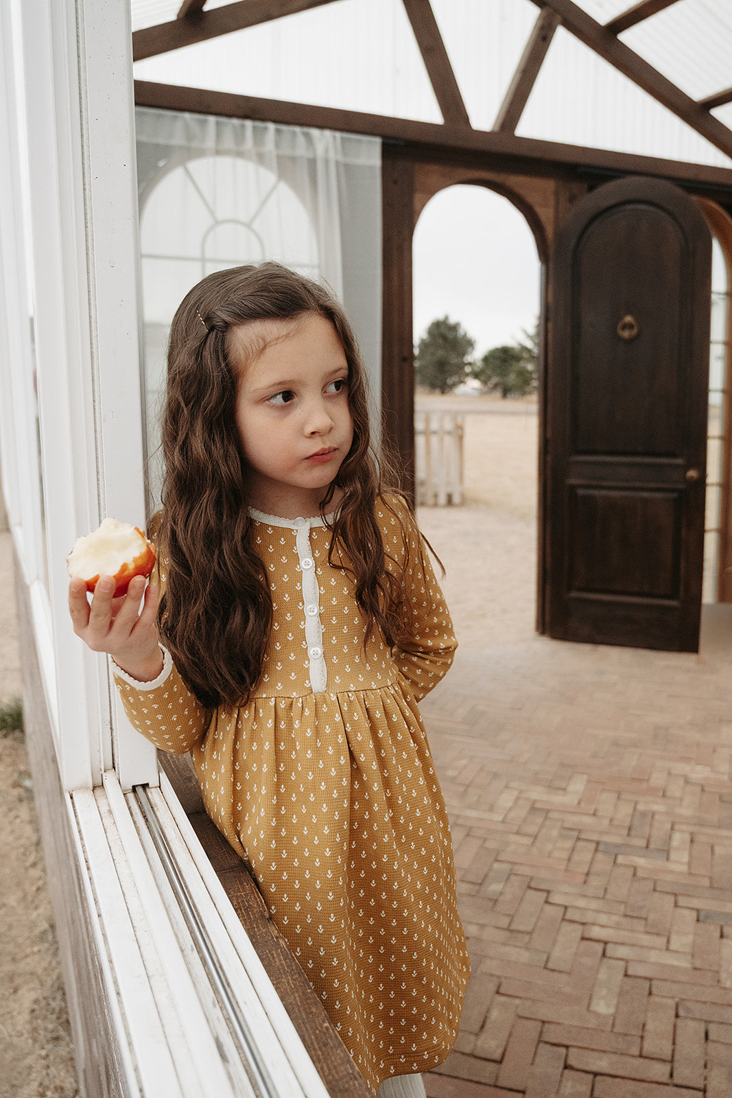 Waffle Henley Dress | Golden Tulips