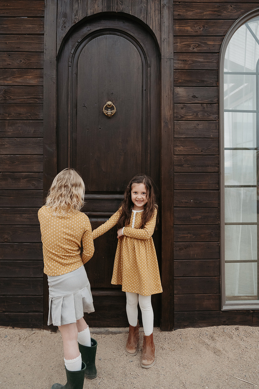 Waffle Henley Dress | Golden Tulips