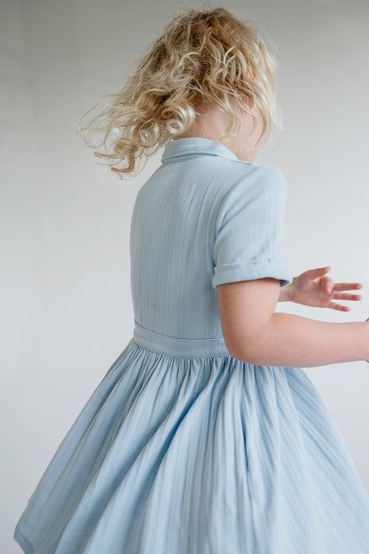 Wren Dress | Cornflower Blue Pointelle