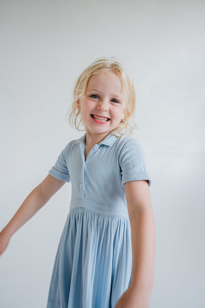 Wren Dress | Cornflower Blue Pointelle