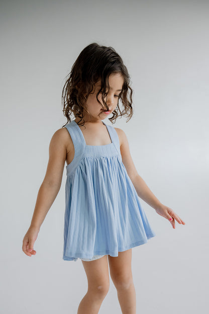Summer Swing Top | Cornflower Blue Pointelle