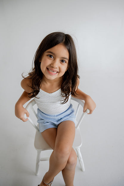 Everyday Shorts | Cornflower Blue Pointelle
