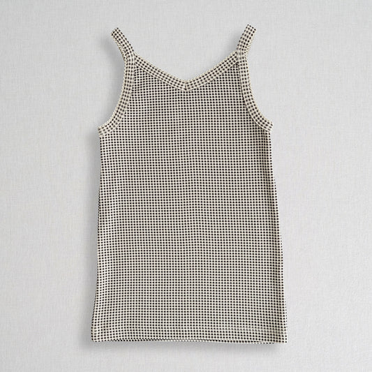 V-Neck Cami | Black and White Gingham