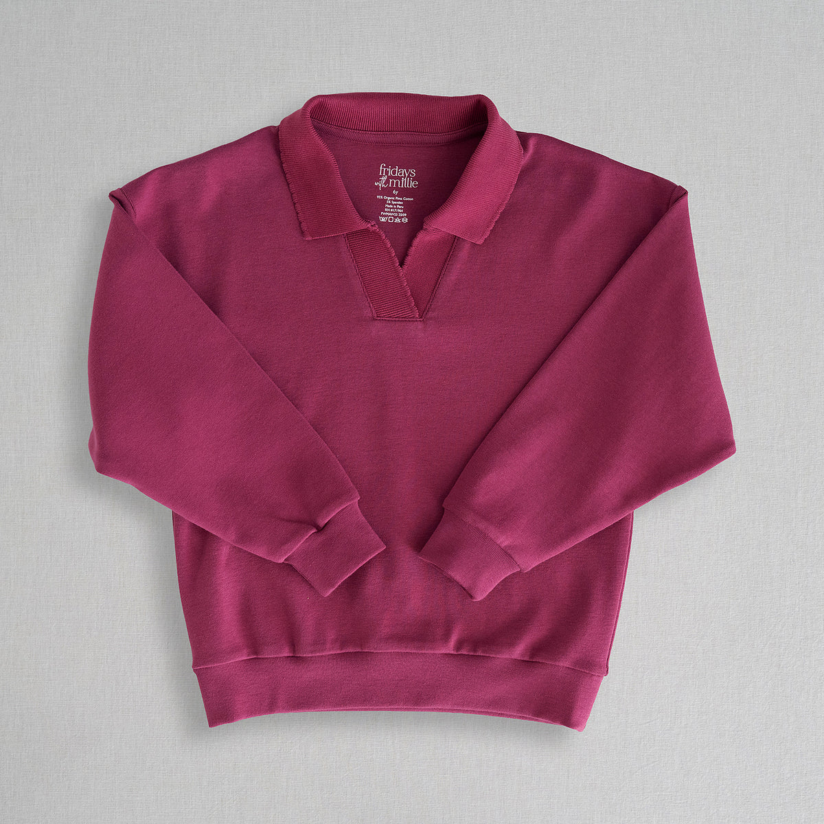 Scallop Collared Pullover | Raspberry