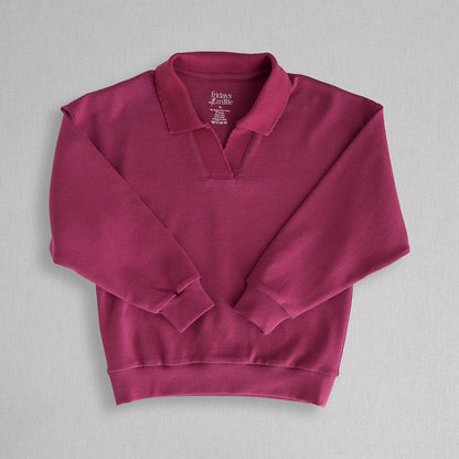 Scallop Collared Pullover | Raspberry