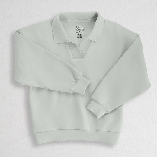 Scallop Collared Pullover | Glacier