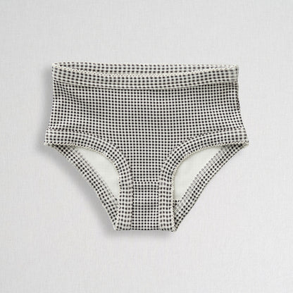 Girls Briefs Set | Black and White Gingham + Misty Rose