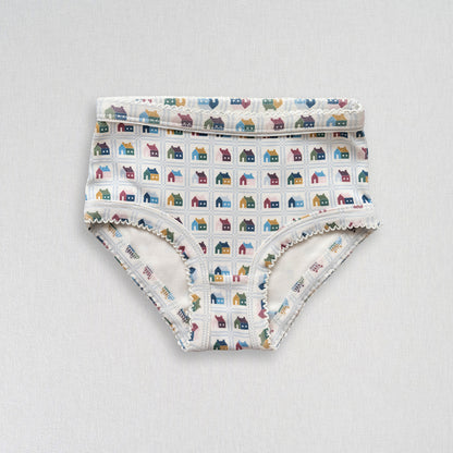 Girls Briefs Set | Schoolhouse Sampler + Glacier