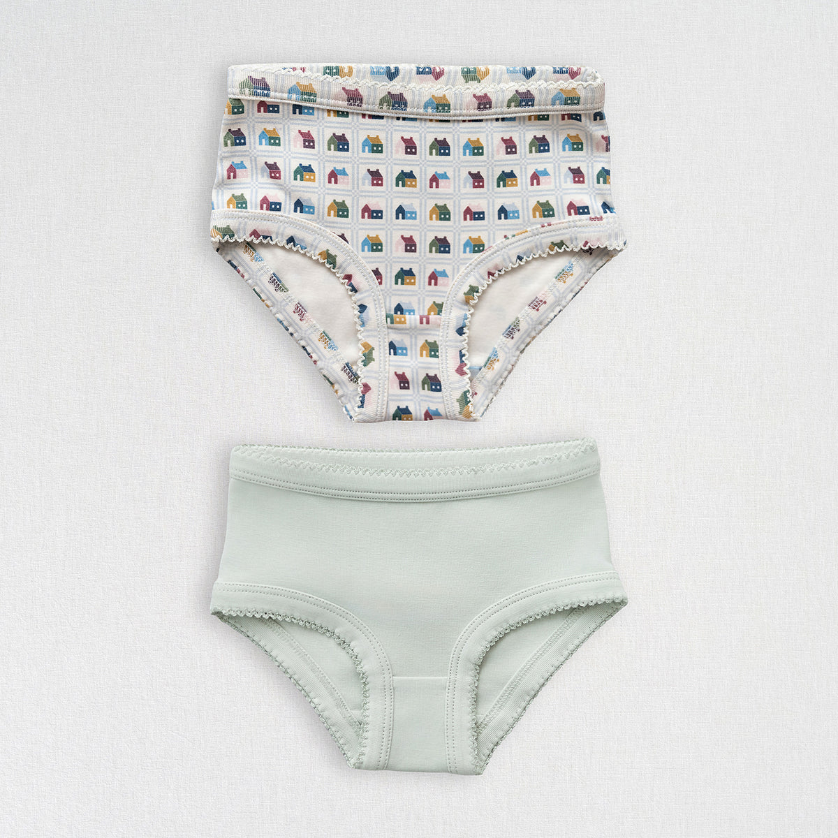 Girls Briefs Set | Schoolhouse Sampler + Glacier