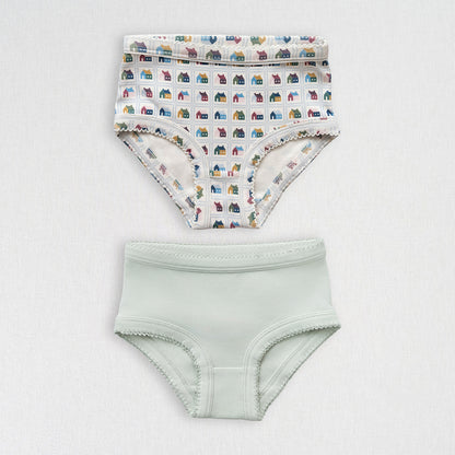 Girls Briefs Set | Schoolhouse Sampler + Glacier