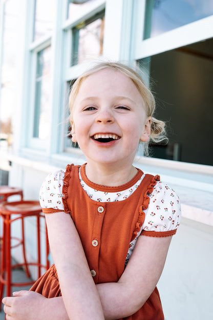Ruffle Pinafore in Summer Fig