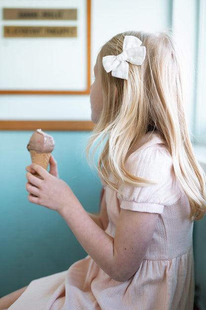 Peter Pan Collar Dress in Tulip Pink Pointelle