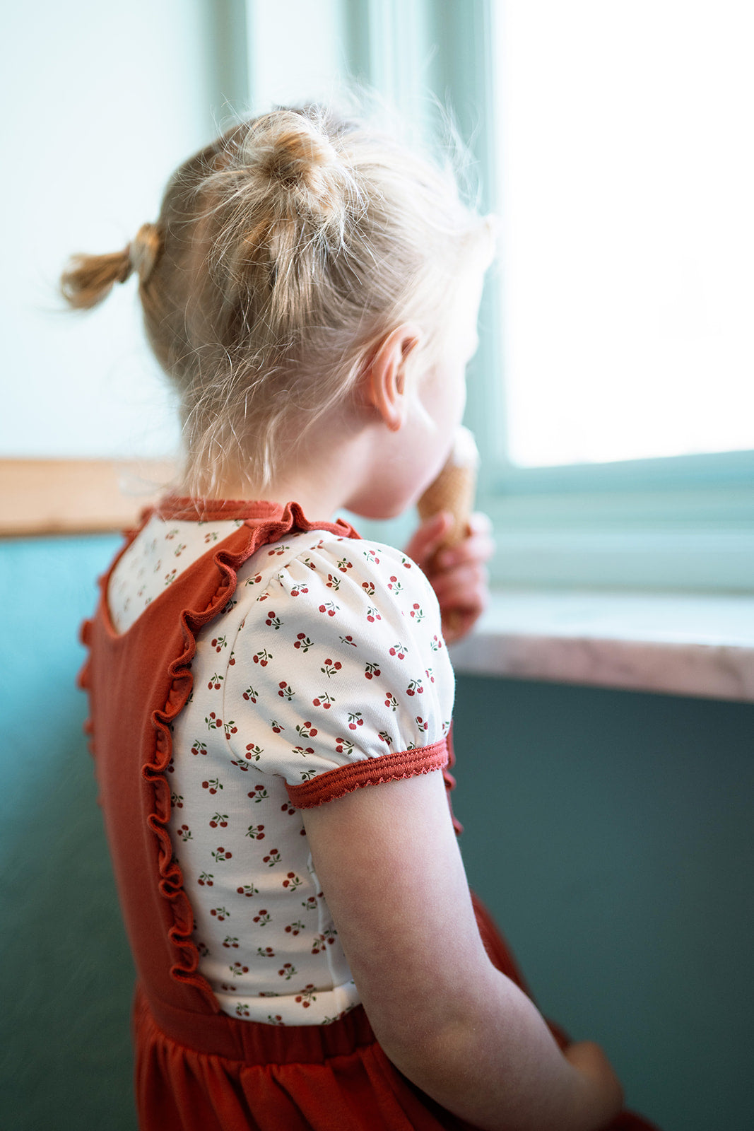 Ruffle Pinafore in Summer Fig