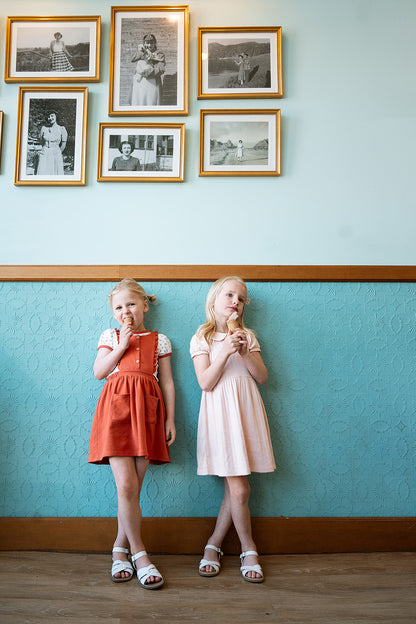 Peter Pan Collar Dress in Tulip Pink Pointelle