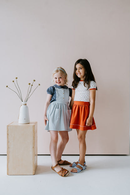 Ruffle Pinafore in Gingham Pattern