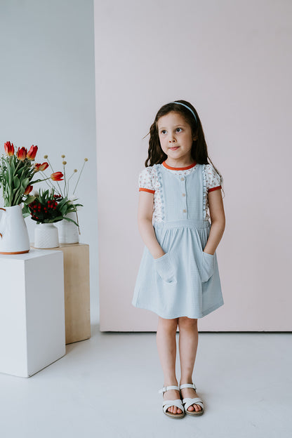 Ruffle Pinafore in Gingham Pattern