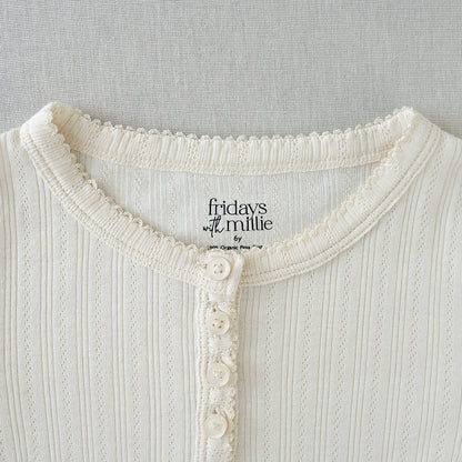 Long Sleeve Henley | Pearl Pointelle