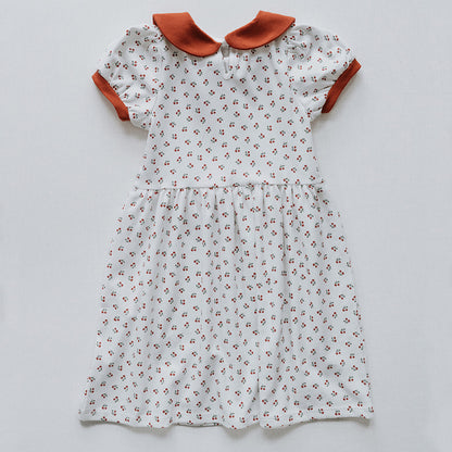 Peter Pan Collar Dress in Cherry Print