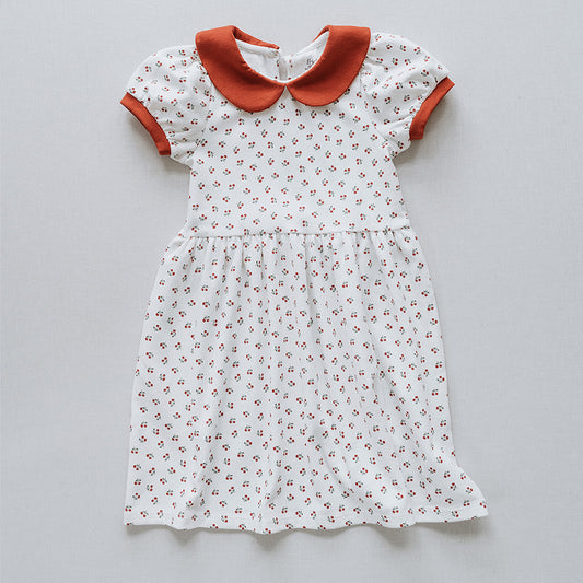 Peter Pan Collar Dress in Cherry Print