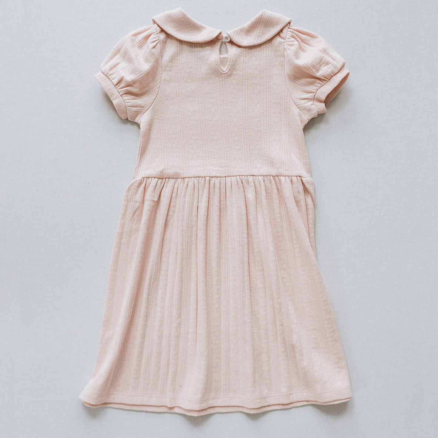 Peter Pan Collar Dress in Tulip Pink Pointelle