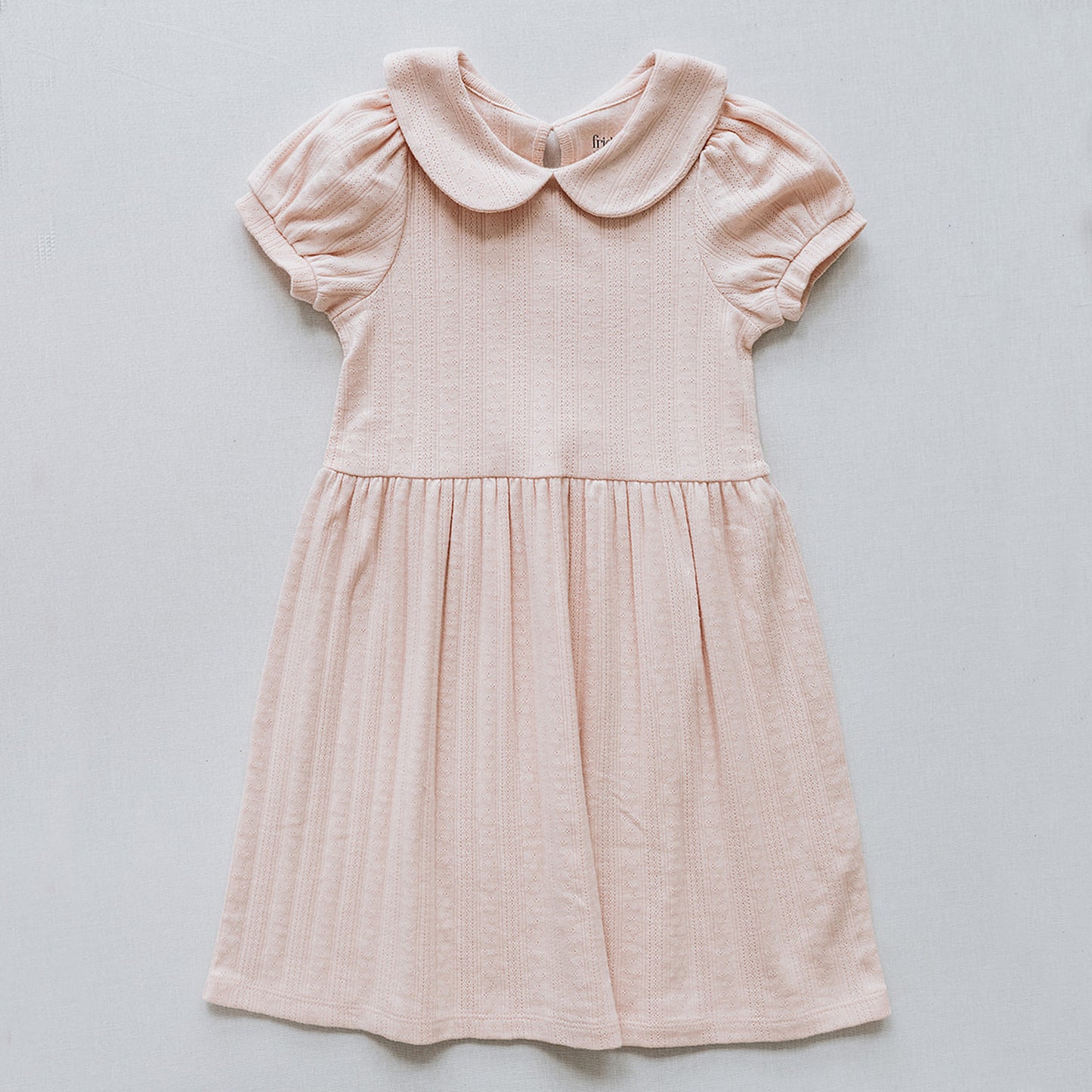Peter Pan Collar Dress in Tulip Pink Pointelle