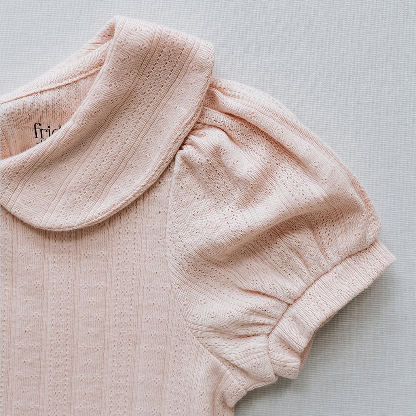 Peter Pan Collar Dress in Tulip Pink Pointelle
