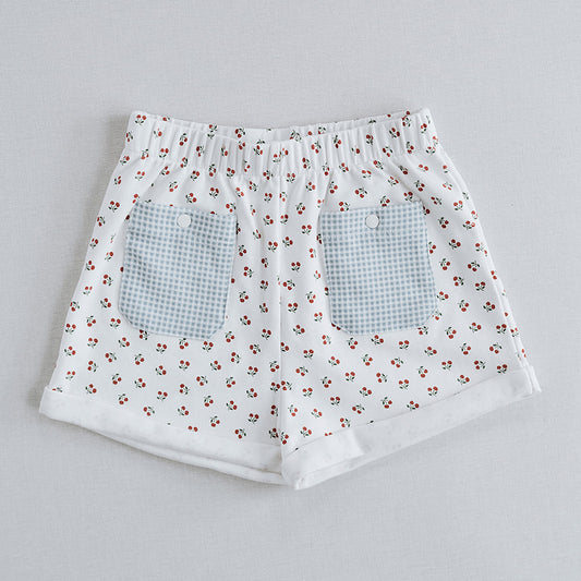 Patch Pocket Shorts in Cherry Print